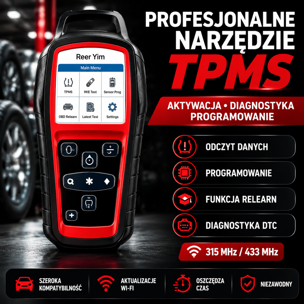 Professional TPMS Tester for Tire Pressure Sensors